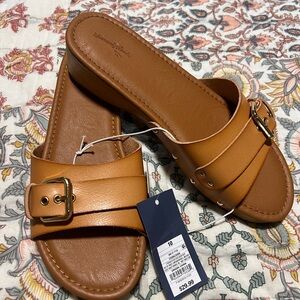 Women's Tan Slide Sandals